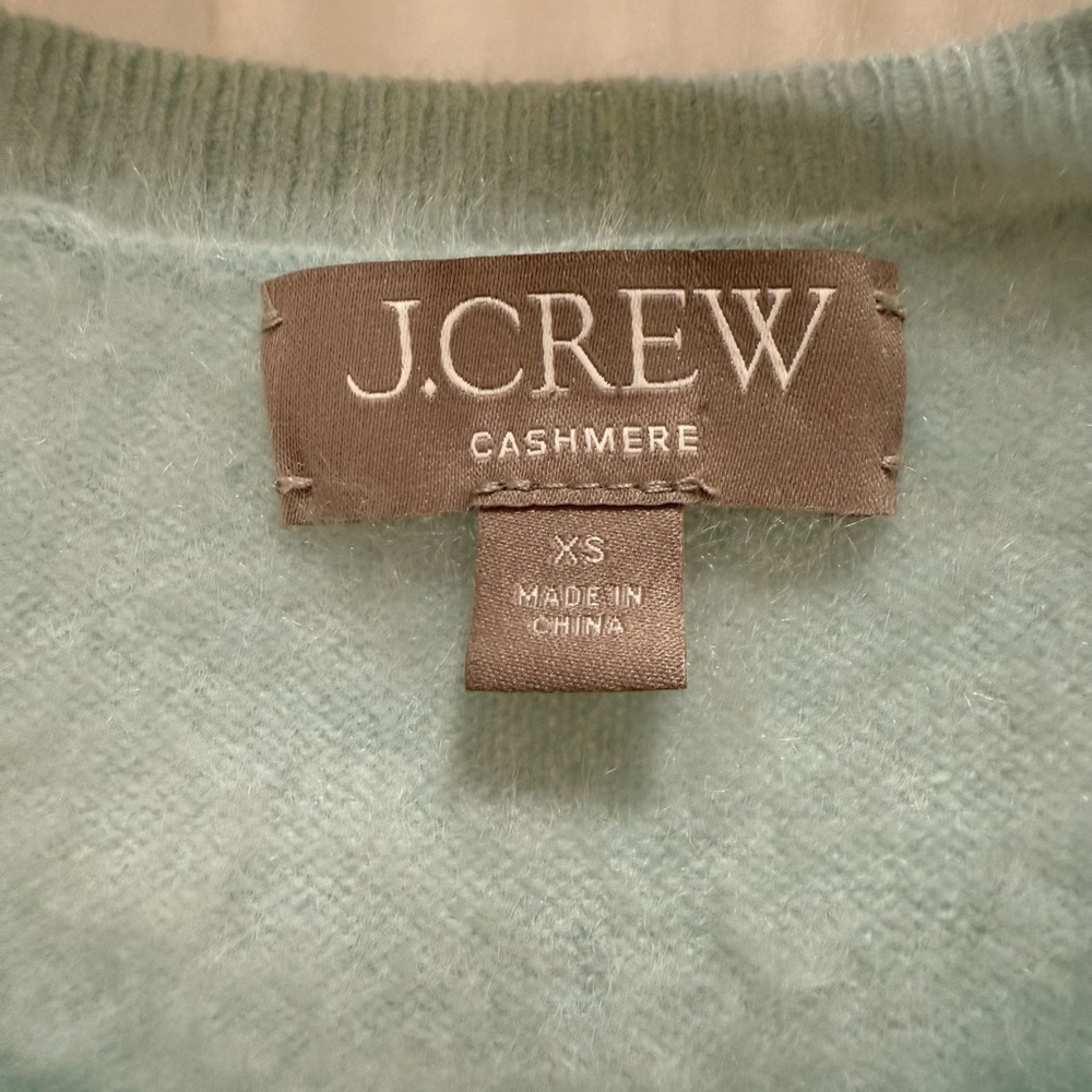J. Crew Brushed Cashmere Blue Cardigan XS - Picture 4 of 4